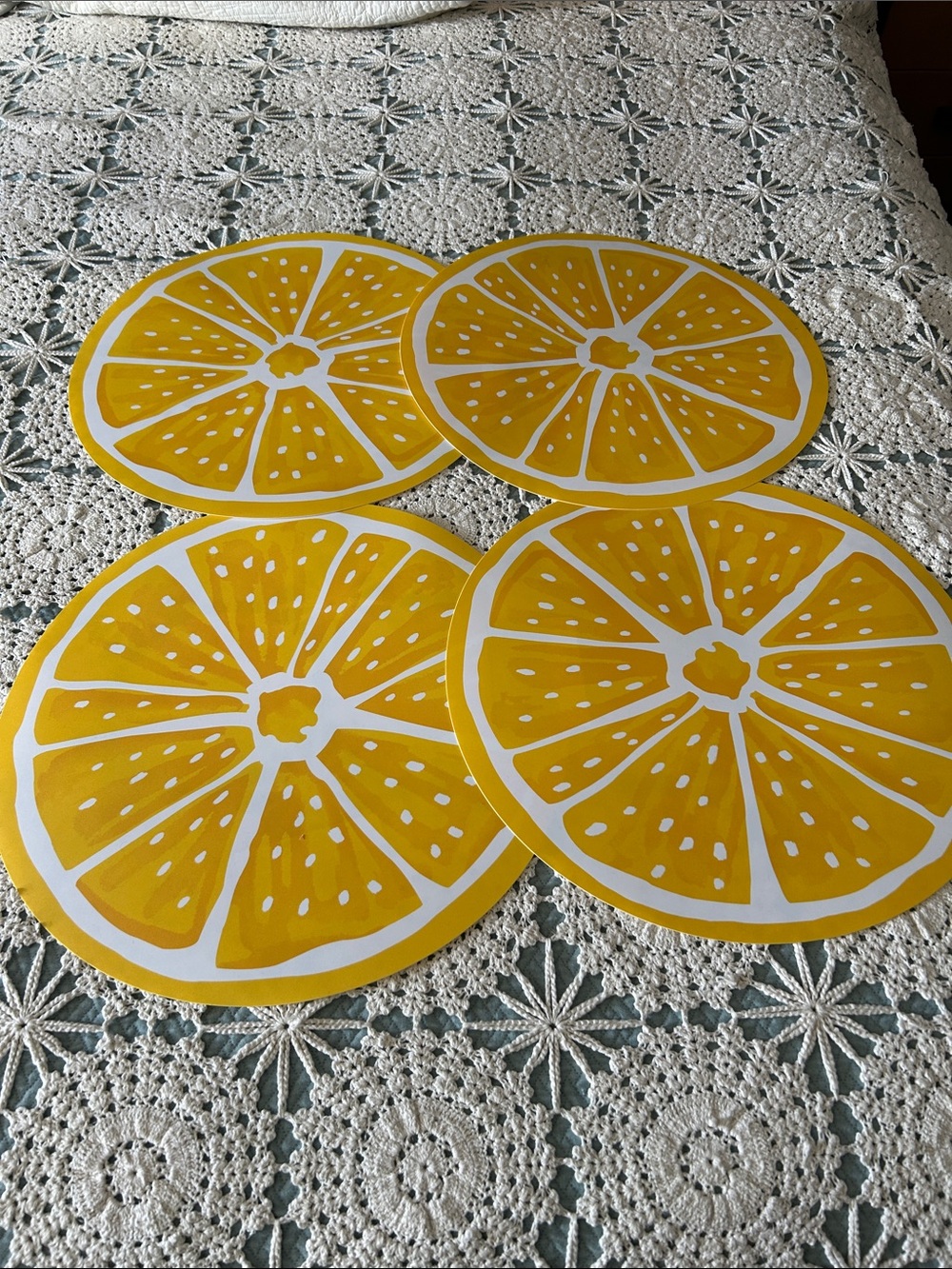 TRUE LIVING Yellow Citrus Placemat Set - Home Dining new